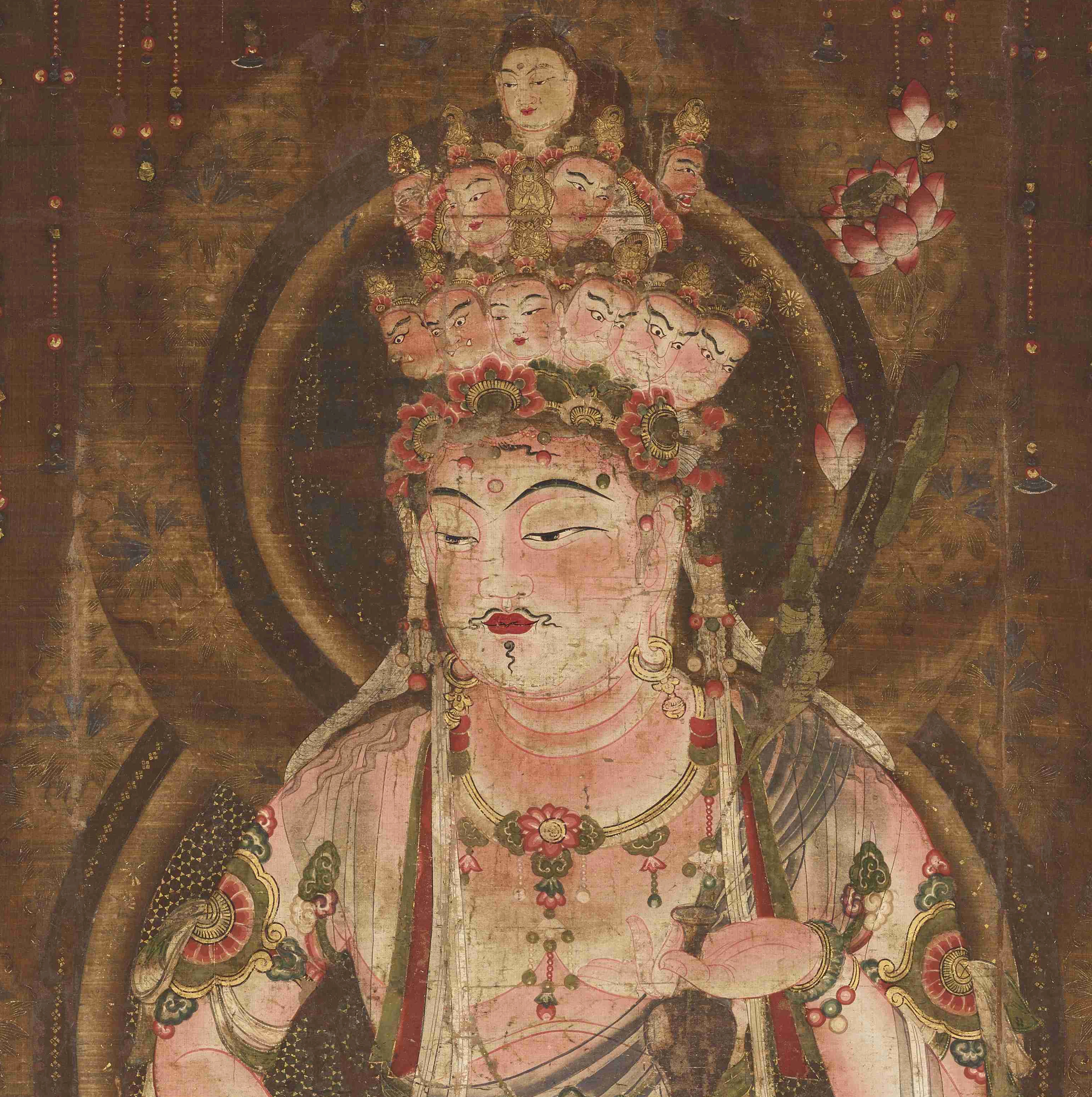 Eleven-headed Kannon (detail).