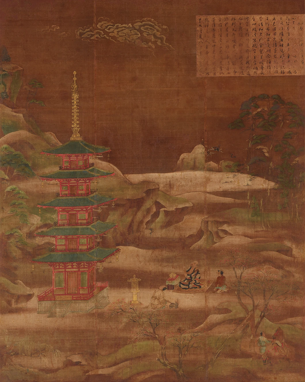 両部大経感得図 善無畏金粟王塔感得図