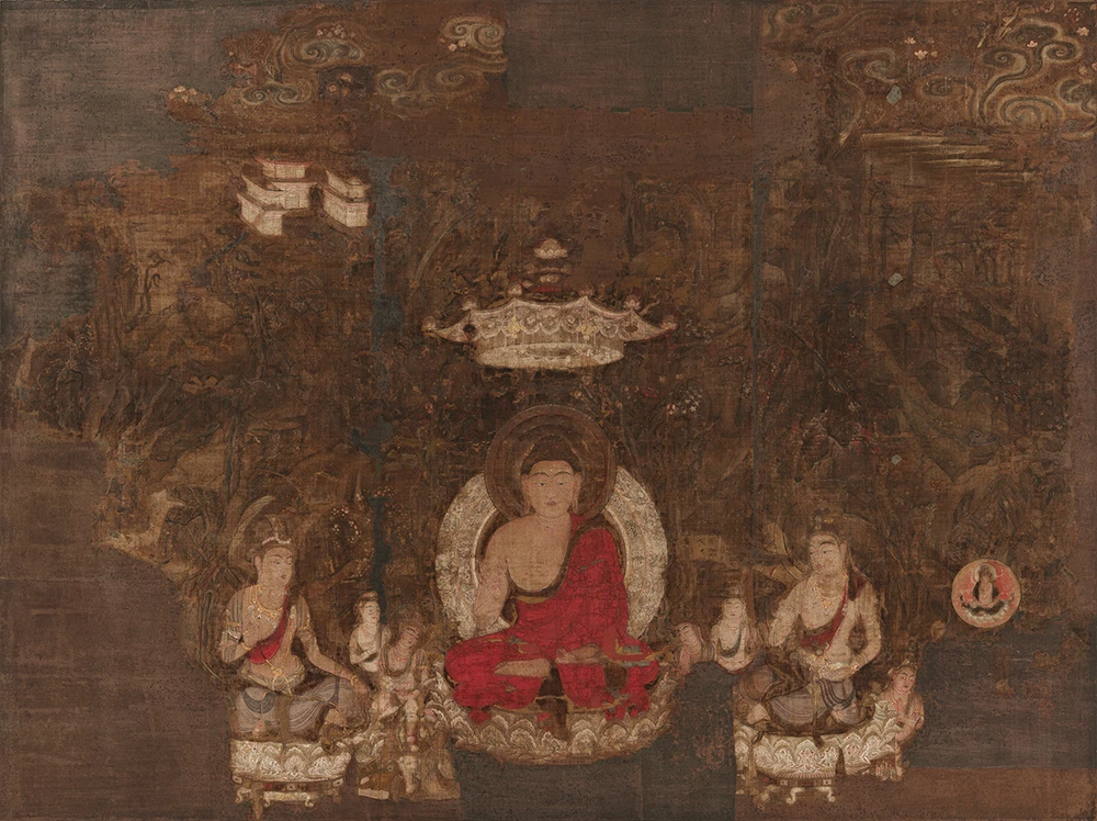 釈迦霊鷲山説法図（法華堂根本曼陀羅）　奈良時代（8世紀）　ボストン美術館所蔵
